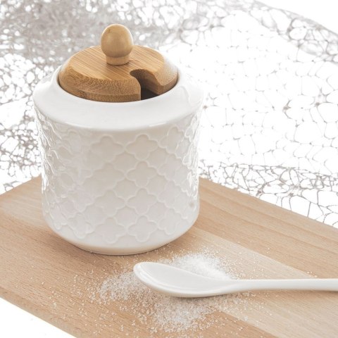 CUKIERNICZKA Z ŁYŻECZKĄ PORCELANOWA BIAŁA CUKIERNICA POJEMNIK NA CUKIER WHITELINE 350 ML ORION 126715 CUKIERNICZKA Z ŁYŻECZKĄ PORCELANOWA BIAŁA CUKIERNICA POJEMNIK NA CUKIER WHITELINE 350 ML ORION 126715