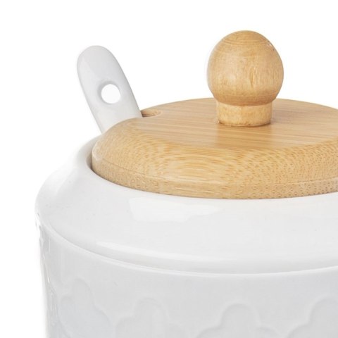CUKIERNICZKA Z ŁYŻECZKĄ PORCELANOWA BIAŁA CUKIERNICA POJEMNIK NA CUKIER WHITELINE 350 ML ORION 126715 CUKIERNICZKA Z ŁYŻECZKĄ PORCELANOWA BIAŁA CUKIERNICA POJEMNIK NA CUKIER WHITELINE 350 ML ORION 126715