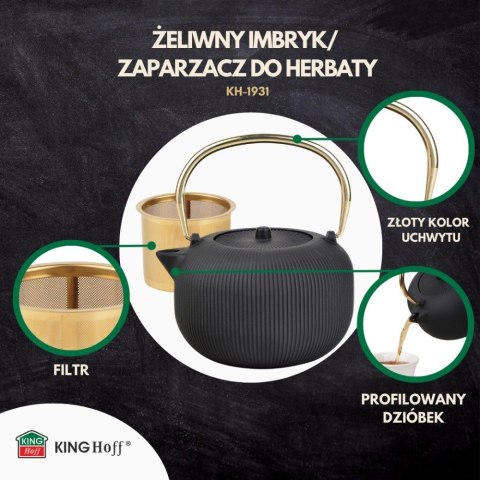 CZAJNICZEK ŻELIWNY ZAPARZACZ DO HERBATY KAWY 1.0L KINGHOFF KH-1931 CZAJNICZEK ŻELIWNY ZAPARZACZ DO HERBATY KAWY 1.0L KINGHOFF KH-1931