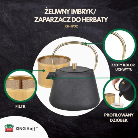 CZAJNICZEK ŻELIWNY ZAPARZACZ DO HERBATY KAWY 1.0L KINGHOFF KH-1932 CZAJNICZEK ŻELIWNY ZAPARZACZ DO HERBATY KAWY 1.0L KINGHOFF KH-1932