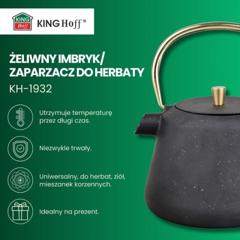 CZAJNICZEK ŻELIWNY ZAPARZACZ DO HERBATY KAWY 1.0L KINGHOFF KH-1932 CZAJNICZEK ŻELIWNY ZAPARZACZ DO HERBATY KAWY 1.0L KINGHOFF KH-1932