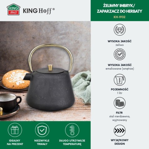 CZAJNICZEK ŻELIWNY ZAPARZACZ DO HERBATY KAWY 1.0L KINGHOFF KH-1932 CZAJNICZEK ŻELIWNY ZAPARZACZ DO HERBATY KAWY 1.0L KINGHOFF KH-1932