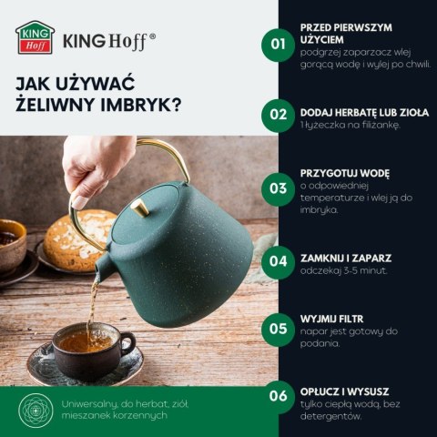 CZAJNICZEK ŻELIWNY ZAPARZACZ DO HERBATY KAWY 1.0L KINGHOFF KH-1933 CZAJNICZEK ŻELIWNY ZAPARZACZ DO HERBATY KAWY 1.0L KINGHOFF KH-1933