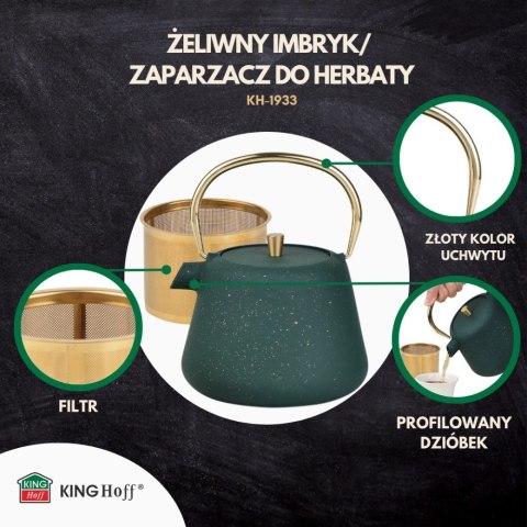 CZAJNICZEK ŻELIWNY ZAPARZACZ DO HERBATY KAWY 1.0L KINGHOFF KH-1933 CZAJNICZEK ŻELIWNY ZAPARZACZ DO HERBATY KAWY 1.0L KINGHOFF KH-1933