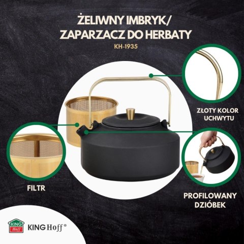 CZAJNICZEK ŻELIWNY ZAPARZACZ DO HERBATY KAWY 1.0L KINGHOFF KH-1935 CZAJNICZEK ŻELIWNY ZAPARZACZ DO HERBATY KAWY 1.0L KINGHOFF KH-1935