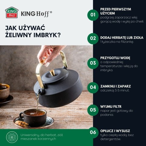 CZAJNICZEK ŻELIWNY ZAPARZACZ DO HERBATY KAWY 1.0L KINGHOFF KH-1935 CZAJNICZEK ŻELIWNY ZAPARZACZ DO HERBATY KAWY 1.0L KINGHOFF KH-1935