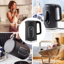 CZAJNIK ELEKTRYCZNY Z REGULACJĄ TEMPERATURY 1.7L BEZPRZEWODOWY CZARNY KLAUSBERG KB-7891