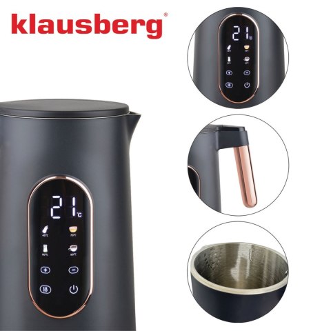 CZAJNIK ELEKTRYCZNY Z REGULACJĄ TEMPERATURY 1.7L BEZPRZEWODOWY CZARNY KLAUSBERG KB-7892 CZAJNIK ELEKTRYCZNY Z REGULACJĄ TEMPERATURY 1.7L BEZPRZEWODOWY CZARNY KLAUSBERG KB-7892