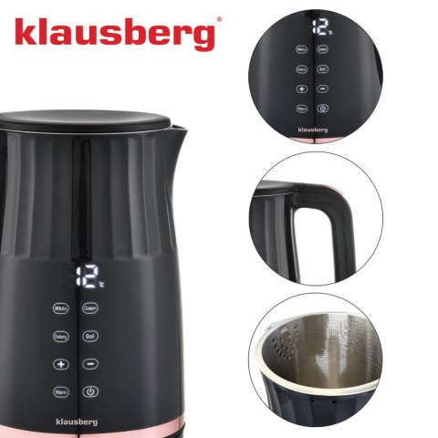CZAJNIK ELEKTRYCZNY Z REGULACJĄ TEMPERATURY 1.7L BEZPRZEWODOWY CZARNY KLAUSBERG KB-7896 CZAJNIK ELEKTRYCZNY Z REGULACJĄ TEMPERATURY 1.7L BEZPRZEWODOWY CZARNY KLAUSBERG KB-7896