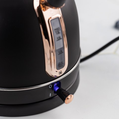 CZAJNIK ELEKTRYCZNY Z TERMOMETREM STAL NIERDZEWNA 1.8L 2200W KLAUSBERG KB-7905 CZARNY/ROSE GOLD CZAJNIK ELEKTRYCZNY Z TERMOMETREM STAL NIERDZEWNA 1.8L 2200W KLAUSBERG KB-7905 CZARNY/ROSE GOLD