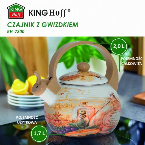 CZAJNIK EMALIOWANY 2.0L EMALIA NA INDUKCJĘ GAZ KINGHOFF OLIO KH-3700 CZAJNIK EMALIOWANY 2.0L EMALIA NA INDUKCJĘ GAZ KINGHOFF OLIO KH-3700