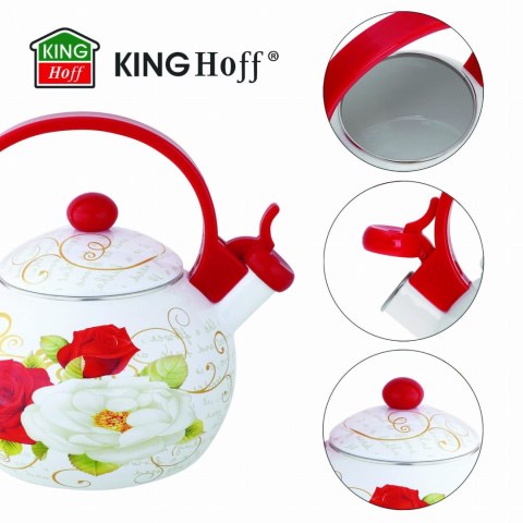 CZAJNIK EMALIOWANY 2.0L EMALIA NA INDUKCJĘ GAZ KINGHOFF ROSES KH-1910 CZAJNIK EMALIOWANY 2.0L EMALIA NA INDUKCJĘ GAZ KINGHOFF ROSES KH-1910