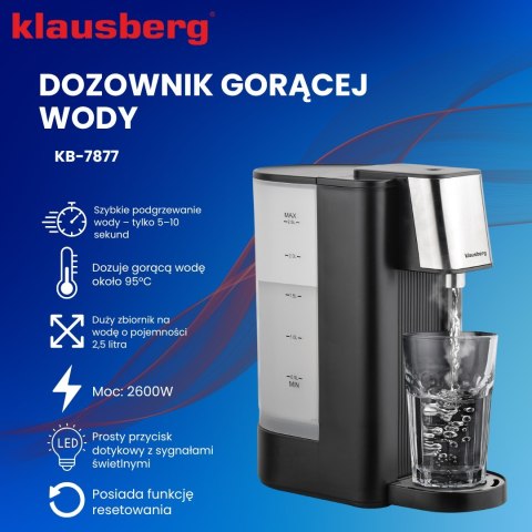 DOZOWNIK DYSTRYBUTOR PODGRZEWACZ DO GORĄCEJ WODY 2.5L KLAUSBERG KB-7877 DOZOWNIK DYSTRYBUTOR PODGRZEWACZ DO GORĄCEJ WODY 2.5L KLAUSBERG KB-7877