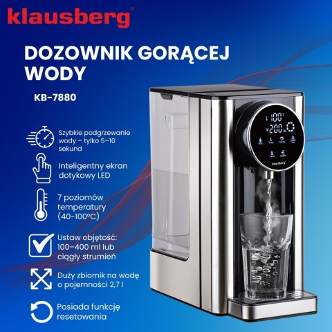 DOZOWNIK DYSTRYBUTOR PODGRZEWACZ DO GORĄCEJ WODY 2.7L Z REGULACJĄ TEMPERATURY KLAUSBERG KB-7880 DOZOWNIK DYSTRYBUTOR PODGRZEWACZ DO GORĄCEJ WODY 2.7L Z REGULACJĄ TEMPERATURY KLAUSBERG KB-7880