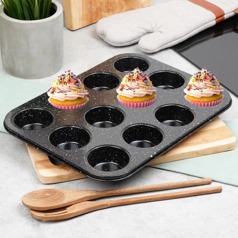 FORMA BLACHA DO 12 MUFFINEK BABECZEK BABECZKI GRANITOWA 35X26.5CM VILDE 279014 FORMA BLACHA DO 12 MUFFINEK BABECZEK BABECZKI GRANITOWA 35X26.5CM VILDE 279014
