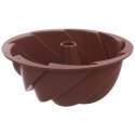 FORMA DO PIECZENIA BABKI Z KOMINEM SILIKONOWA BRĄZOWA KWIAT 23.5CM SILLINIE ORION 151710
