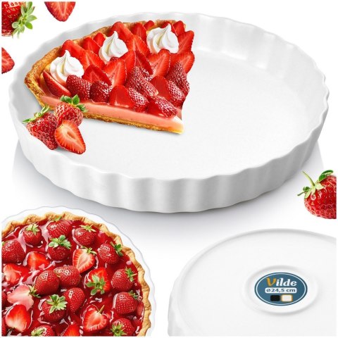 FORMA DO PIECZENIA TARTY CIASTA CERAMICZNA BIAŁA 24.5CM VILDE 279004 FORMA DO PIECZENIA TARTY CIASTA CERAMICZNA BIAŁA 24.5CM VILDE 279004