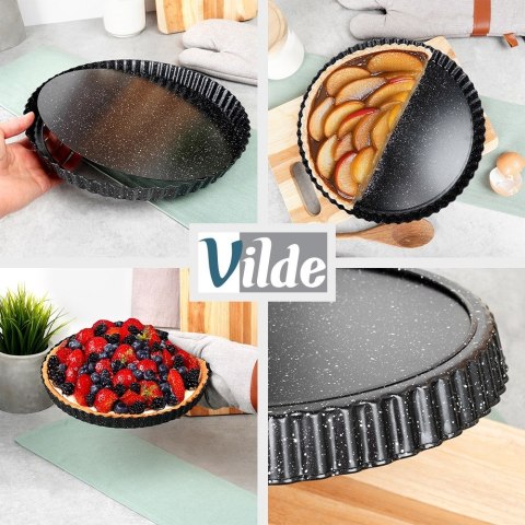 FORMA DO PIECZENIA TARTY Z WYJMOWANYM DNEM GRANITOWA 28X3CM VILDE 279032 FORMA DO PIECZENIA TARTY Z WYJMOWANYM DNEM GRANITOWA 28X3CM VILDE 279032