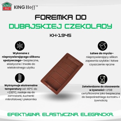 FORMA SILIKONOWA DO CZEKOLADY DUBAJSKIEJ 25X13,5 CM KINGHOFF KH-1945 FORMA SILIKONOWA DO CZEKOLADY DUBAJSKIEJ 25X13,5 CM KINGHOFF KH-1945