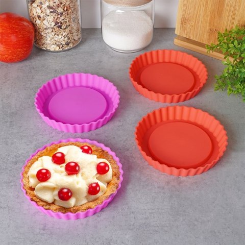 FORMY FOREMKI DO PIECZENIA TARTY CIASTA FORMA SILIKONOWA OKRĄGŁA 12CM 4 SZTUKI ALPINA 259259 FORMY FOREMKI DO PIECZENIA TARTY CIASTA FORMA SILIKONOWA OKRĄGŁA 12CM 4 SZTUKI ALPINA 259259