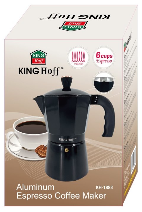 KAWIARKA ESPRESSO KAFETERKA CIŚNIENIOWA KINGHOFF 300ML / 6 FILIŻANEK KH-1883 KAWIARKA ESPRESSO KAFETERKA CIŚNIENIOWA KINGHOFF 300ML / 6 FILIŻANEK KH-1883