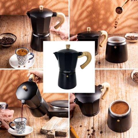 KAWIARKA ESPRESSO KAFETERKA CIŚNIENIOWA KINGHOFF 300ML / 6 FILIŻANEK KH-1886 KAWIARKA ESPRESSO KAFETERKA CIŚNIENIOWA KINGHOFF 300ML / 6 FILIŻANEK KH-1886