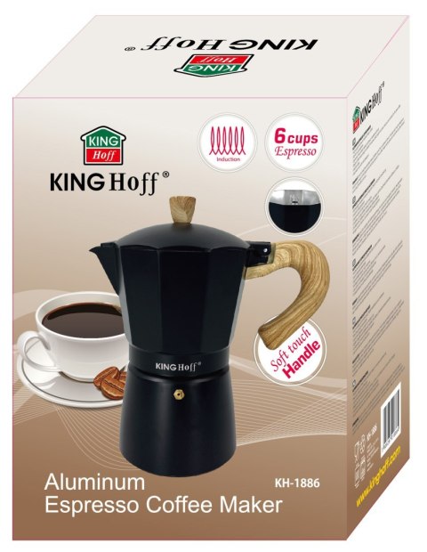 KAWIARKA ESPRESSO KAFETERKA CIŚNIENIOWA KINGHOFF 300ML / 6 FILIŻANEK KH-1886 KAWIARKA ESPRESSO KAFETERKA CIŚNIENIOWA KINGHOFF 300ML / 6 FILIŻANEK KH-1886