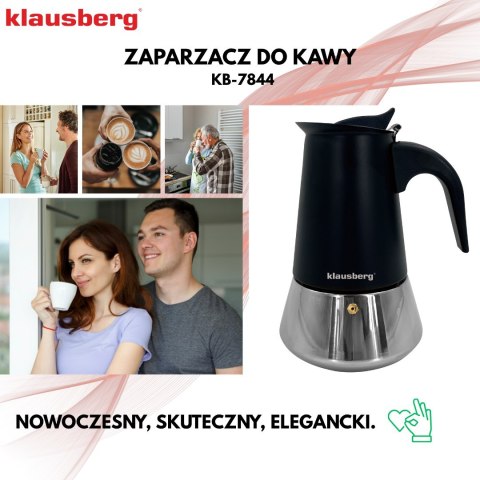 KAWIARKA ESPRESSO KAFETERKA CIŚNIENIOWA KLAUSBERG 200ML (3 FILIŻANKI) KB-7844