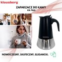 KAWIARKA ESPRESSO KAFETERKA CIŚNIENIOWA KLAUSBERG 300ML (6 FILIŻANKI) KB-7845