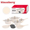 KOMPLET GARNKÓW Z MARMURKOWĄ POWŁOKĄ NIEPRZYWIERAJĄCĄ 12-ELE KLAUSBERG KB-7884