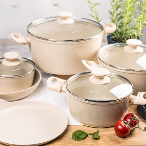 KOMPLET GARNKÓW Z MARMURKOWĄ POWŁOKĄ NIEPRZYWIERAJĄCĄ 12-ELE KLAUSBERG KB-7884