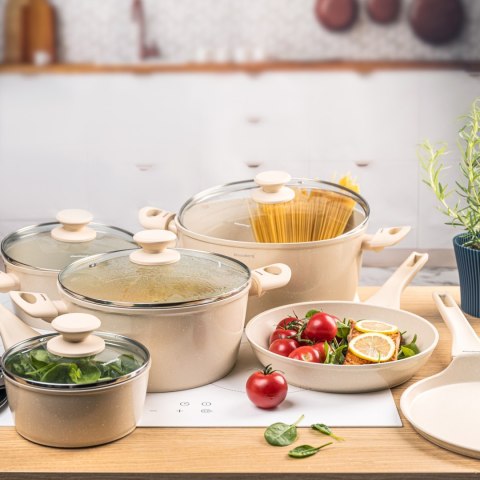 KOMPLET GARNKÓW Z MARMURKOWĄ POWŁOKĄ NIEPRZYWIERAJĄCĄ 12-ELE KLAUSBERG KB-7884