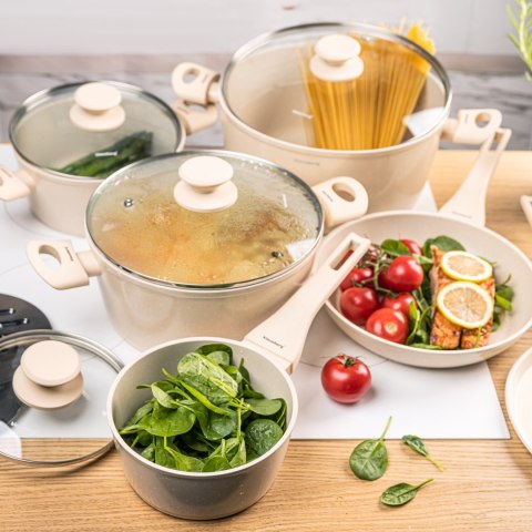 KOMPLET GARNKÓW Z MARMURKOWĄ POWŁOKĄ NIEPRZYWIERAJĄCĄ 12-ELE KLAUSBERG KB-7884