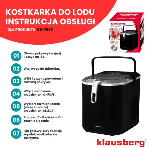 KOSTKARKA DO LODU AUTOMATYCZNA 1,2L 0.6KG 100W LED KLAUSBERG KB-7883