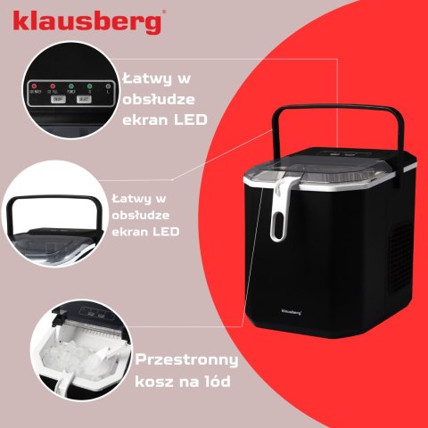 KOSTKARKA DO LODU AUTOMATYCZNA 1,2L 0.6KG 100W LED KLAUSBERG KB-7883