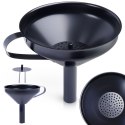 LEJEK KUCHENNY Z SITKIEM STALOWY METALOWY DO SŁOIKÓW BUTELEK CZARNY 10.5 CM VILDE 259286