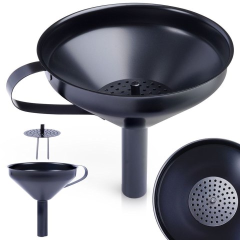LEJEK KUCHENNY Z SITKIEM STALOWY METALOWY DO SŁOIKÓW BUTELEK CZARNY 10.5 CM VILDE 259286 LEJEK KUCHENNY Z SITKIEM STALOWY METALOWY DO SŁOIKÓW BUTELEK CZARNY 10.5 CM VILDE 259286