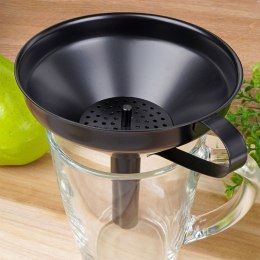 LEJEK KUCHENNY Z SITKIEM STALOWY METALOWY DO SŁOIKÓW BUTELEK CZARNY 10.5 CM VILDE 259286
