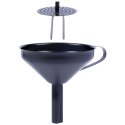 LEJEK KUCHENNY Z SITKIEM STALOWY METALOWY DO SŁOIKÓW BUTELEK CZARNY 10.5 CM VILDE 259286