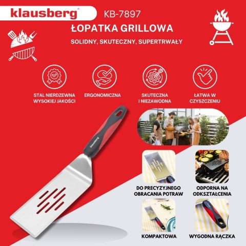 ŁOPATKA GRILLOWA 36 CM, STAL NIERDZEWNA, KLAUSBERG KB-7897