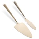 ŁOPATKA I NÓŻ DO SERWOWANIA CIASTA ZESTAW 2-ELE STALOWY ZŁOTY EXCELLENT HOUSEWARE 139749