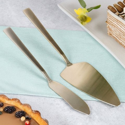 ŁOPATKA I NÓŻ DO SERWOWANIA CIASTA ZESTAW 2-ELE STALOWY ZŁOTY EXCELLENT HOUSEWARE 139749 ŁOPATKA I NÓŻ DO SERWOWANIA CIASTA ZESTAW 2-ELE STALOWY ZŁOTY EXCELLENT HOUSEWARE 139749