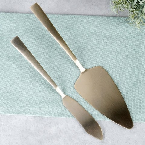 ŁOPATKA I NÓŻ DO SERWOWANIA CIASTA ZESTAW 2-ELE STALOWY ZŁOTY EXCELLENT HOUSEWARE 139749 ŁOPATKA I NÓŻ DO SERWOWANIA CIASTA ZESTAW 2-ELE STALOWY ZŁOTY EXCELLENT HOUSEWARE 139749