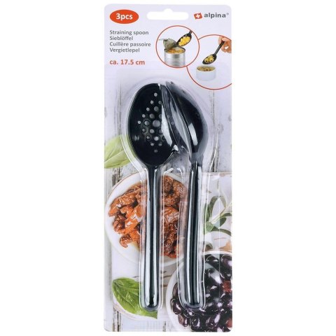 ŁYŻKA CEDZAKOWA KUCHENNA 17.5CM ZESTAW ŁYŻEK PRZYBORÓW 3-ELE ALPINA 259262 ŁYŻKA CEDZAKOWA KUCHENNA 17.5CM ZESTAW ŁYŻEK PRZYBORÓW 3-ELE ALPINA 259262