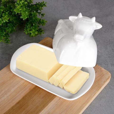 MASELNICZKA PORCELANOWA MASELNICA BIAŁA KROWA POJEMNIK NA MASŁO VILDE 139338 MASELNICZKA PORCELANOWA MASELNICA BIAŁA KROWA POJEMNIK NA MASŁO VILDE 139338