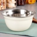 MISKA KUCHENNA METALOWA STALOWA BIAŁA MISECZKA MAŁA 14.5CM 700ML VILDE 259706