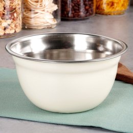 MISKA KUCHENNA METALOWA STALOWA BIAŁA MISECZKA MAŁA 14.5CM 700ML VILDE 259706