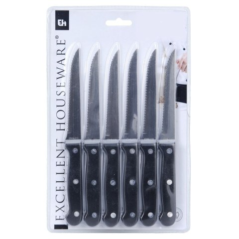 NOŻE DO STEKÓW BURGERÓW PIZZY MIĘS SZTUĆCE STALOWE 6 SZTUK NÓŻ EXCELLENT HOUSEWARE 139130 NOŻE DO STEKÓW BURGERÓW PIZZY MIĘS SZTUĆCE STALOWE 6 SZTUK NÓŻ EXCELLENT HOUSEWARE 139130