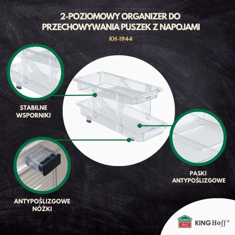 ORGANIZER DO PRZECHOWYWANIA PUSZEK 2-POZIOMOWY NA PUSZKI KINGHOFF KH-1944 ORGANIZER DO PRZECHOWYWANIA PUSZEK 2-POZIOMOWY NA PUSZKI KINGHOFF KH-1944