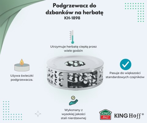 PODGRZEWACZ STALOWY DO ZAPARZACZY DZBANKÓW IMBRYKÓW TEA LIGHT KINGHOFF KH-1898 PODGRZEWACZ STALOWY DO ZAPARZACZY DZBANKÓW IMBRYKÓW TEA LIGHT KINGHOFF KH-1898